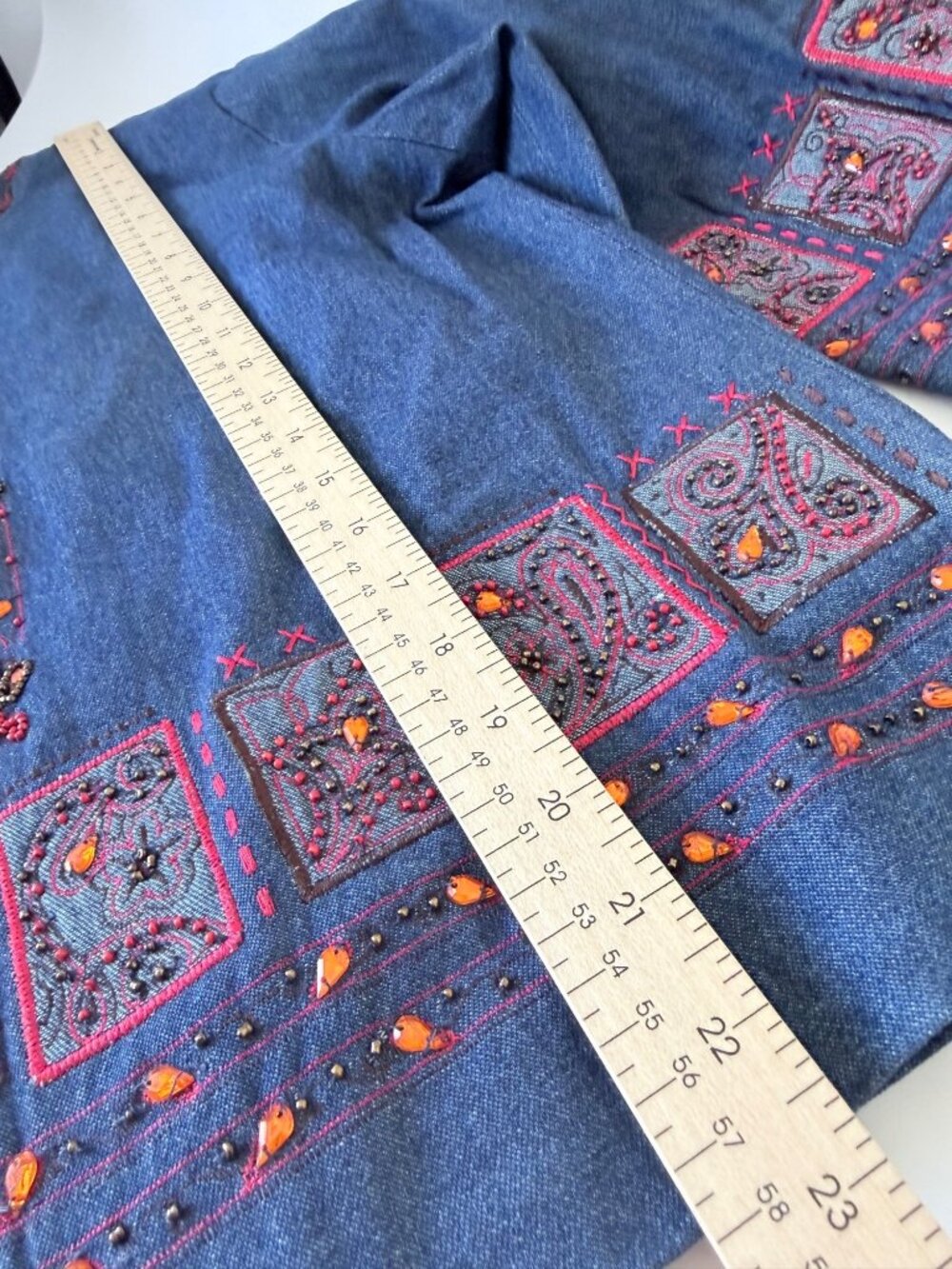 Drapers & Damons Cotton Denim Zippered Embroidered Blazer Womens Petite Medium - Picture 11 of 15